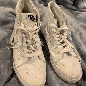 Pair of white Sk8-hi van shoes